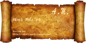 Abel Márk névjegykártya